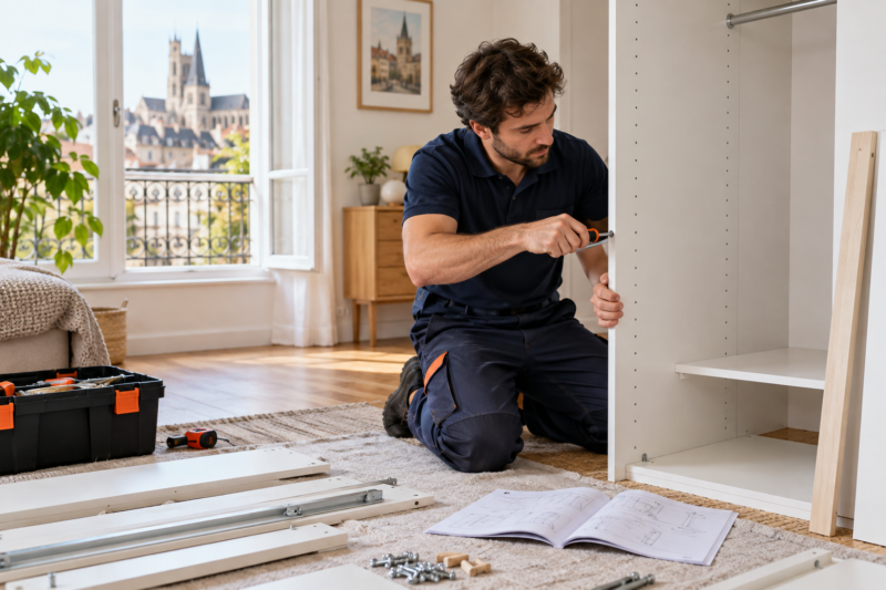 Montage de meubles dans un appartement à Dijon